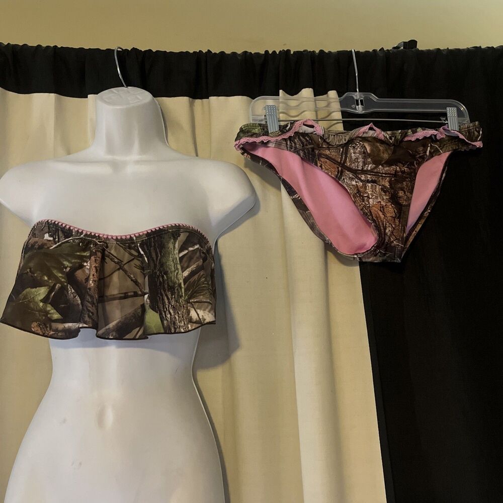 Realtree Bikini  2 Piece Swimsuit Camo Sz Large Womens Top & Bottom NWOT